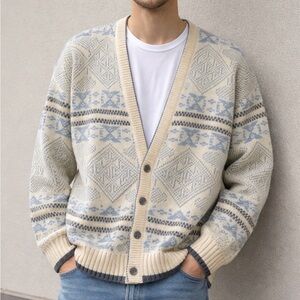 Vintage Saturdays NYC Nordic cardigan L oversized